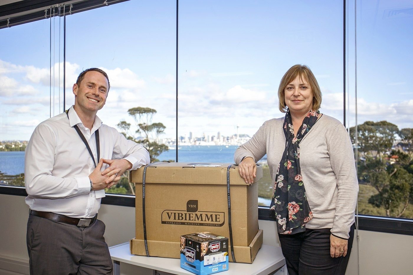 Workplace client with their new Barista in a Box machine
