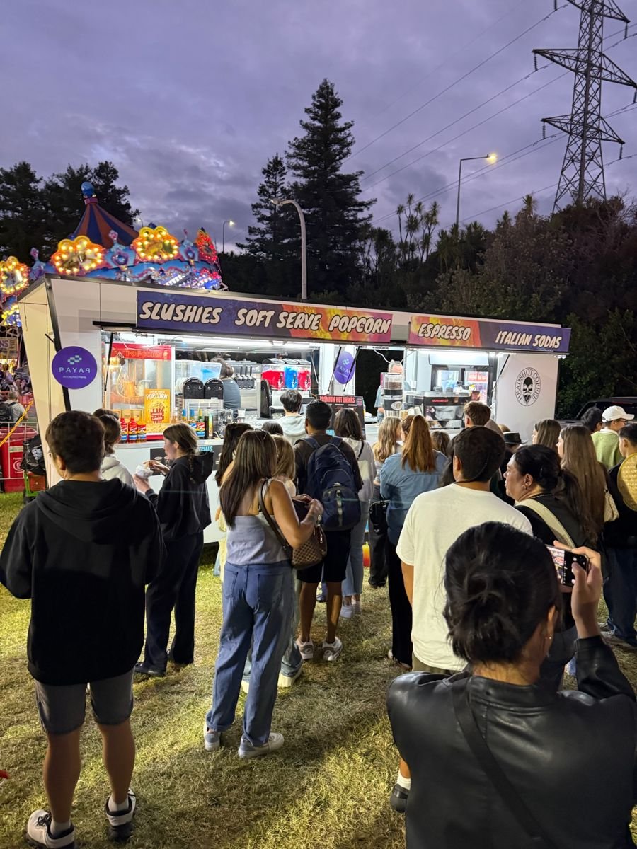Crowd queuing at the Headshot trailer at Lantern Festival